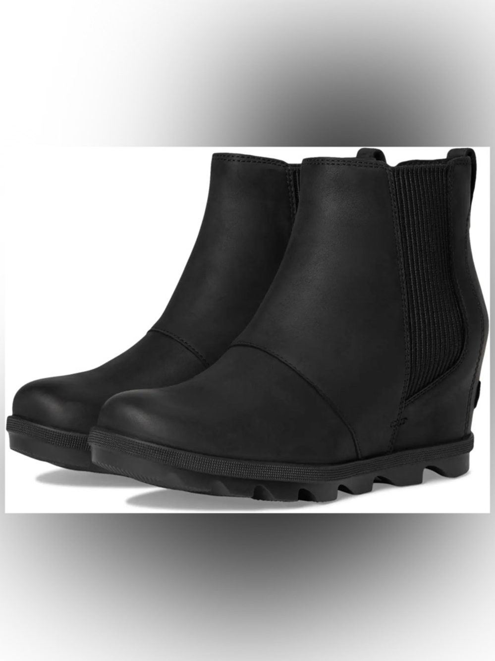 SOREL Joan Rhapsody Chelsea Wedge Boot - Black - Size 8.5
